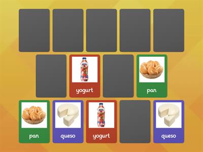 juego de memoria de los alimentos del desayuno