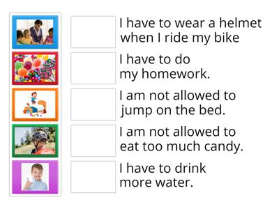 have to / not allowed to