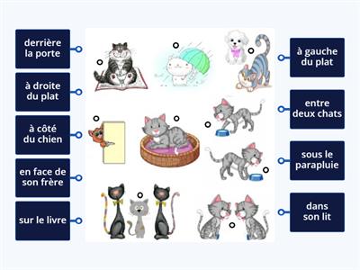 prépositions de lieu 2, relie chaque image au terme correct