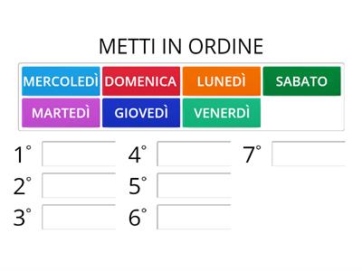 I giorni della settimana