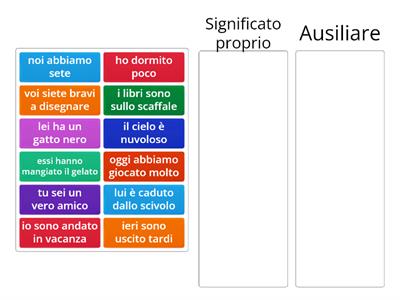 ESSERE e AVERE : significato proprio o ausiliare?