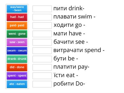 Вправа Irregular verbs 1-10