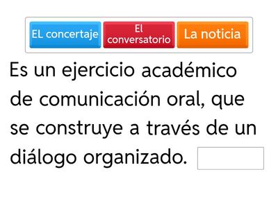 Complete las frases del conversatorio