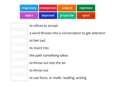 Latin root-ject