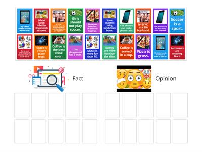 Fact and Opinion Sort Game