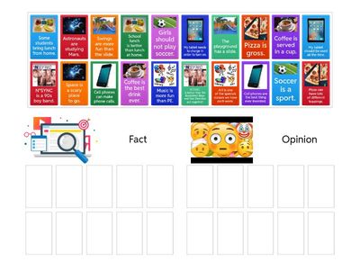Fact and Opinion Sort Game