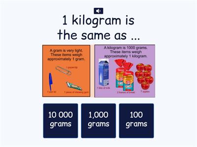 Kilograms and Grams (easier)