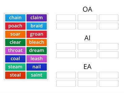 Vowel Teams Sort