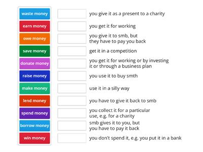 Money collocations