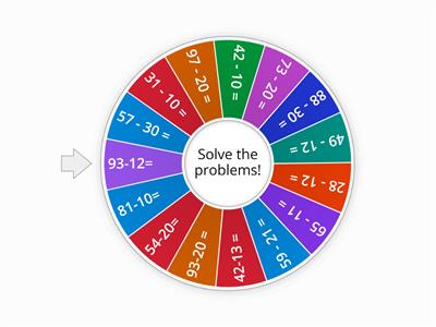 Subtraction on a hundred square*