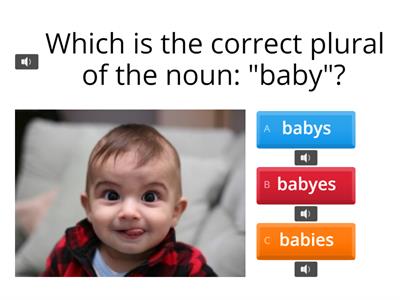 Grammar quiz: regular and irregular plurals; conjunctions; parsing.