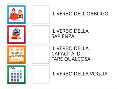 VERBI SERVILI: ABBINA L'IMMAGINE CON LA DEFINIZIONE