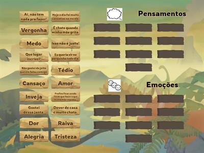 Classifique: pensamento ou emoção? - Nível 1 