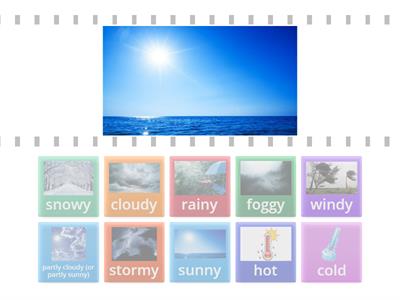 Weather forecasts: Match weather words and pictures (for beginners)