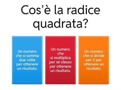 Quiz di Valutazione: La Radice Quadrata (sottogruppo 2)