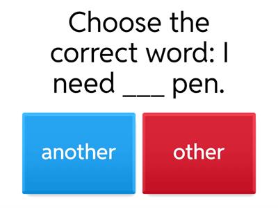 Other vs Another Quiz