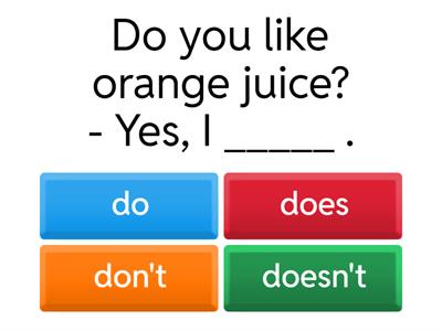 Short Answers with do / don't / does / doesn`t