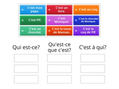 Questions- qui est-ce ?, qu'est-ce que c'est ?