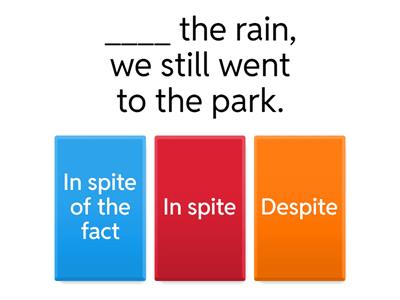 Despite, in spite of