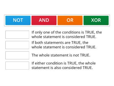 Boolean Logical Operators 