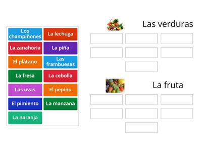 La comida vocabulary game