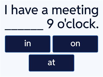 Prepositions of time