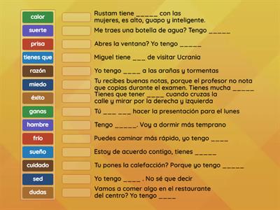 FRASES CON TENER TEST