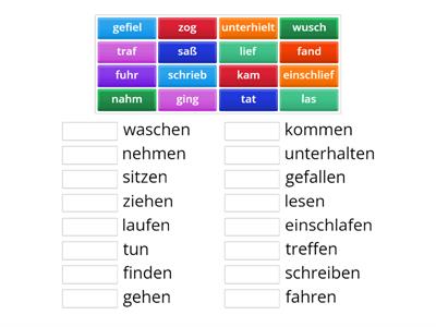 Das Präteritum: unregelmäige Verben