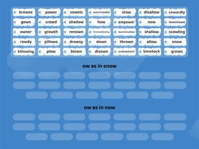 ow:  long o or diphthong sort