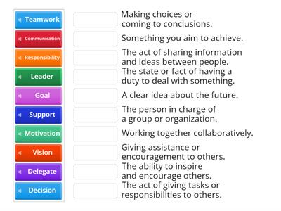 Leadership - A2 - Vocabulary