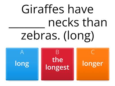 Comparative and superlative adjectives