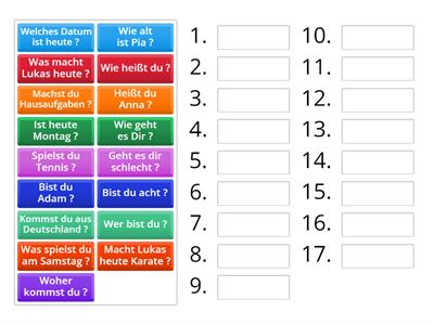 Schüttelsätze - W-Fragen und Ja/Nein-Fragen