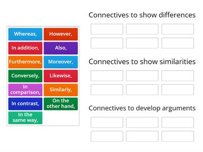 GCSE English Connective Sort