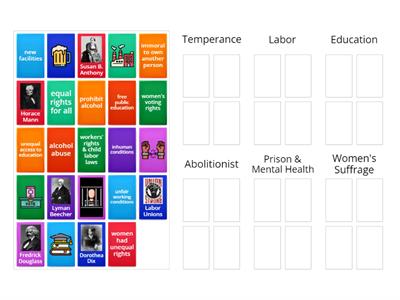 Reform Movements - Group Sort