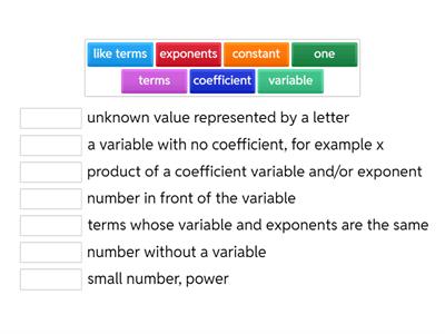 Algebra I identifying like terms