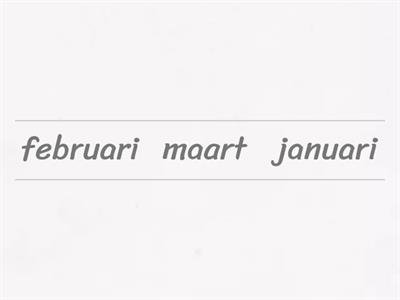  maanden volgorde 