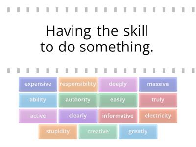 Suffixes -ly -ive -ity