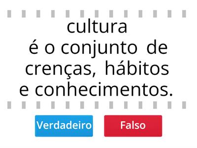 verdadeiro ou falso cultura