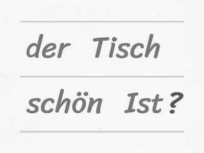Ist der Tisch schön? Ja, der Tisch ist schön. Nein, der Tisch ist nicht schön. Nominativ 