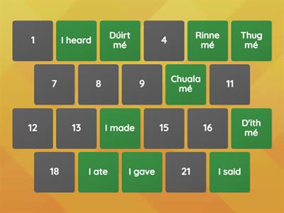 Matching Irish Verbs