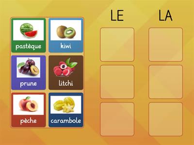 Fruits 2.1 : Слова и артикли LE - LA