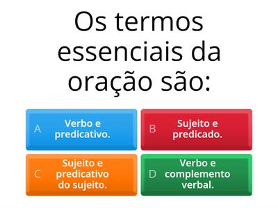 Termos essenciais da oração 