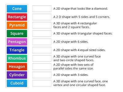 2D and 3D shapes