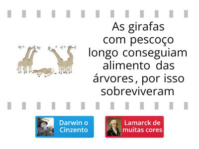 EVOLUÇÃO DARWIN VS LAMARCK True or False