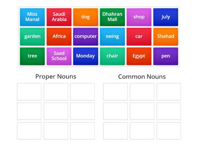 Group sort proper nouns and common nouns