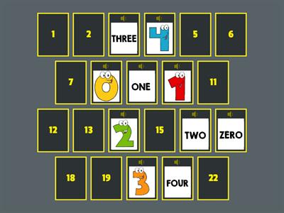 Numbers 0 - 10 - Memory game