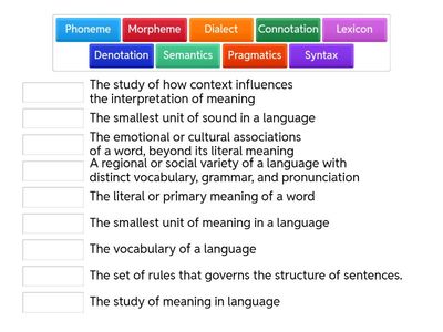 match up english linguistics