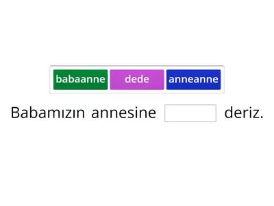 2.Sınıf Yakın Akrabalarım Online Etkinlik-2