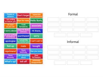 Formal/Informal letters