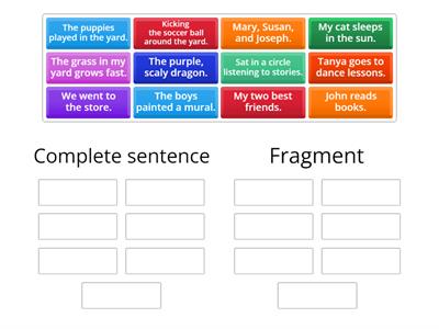 Sentence Sort example